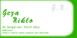 geza miklo business card