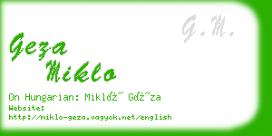 geza miklo business card